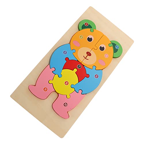 VICASKY Kognitives dreidimensionales Puzzle Kleinkind Rätsel sicherheitsleine tierpuzzle Ostergeschenk für holzpuzzles Cartoon-Puzzle Puzzle zum frühen Lernen hölzern von VICASKY