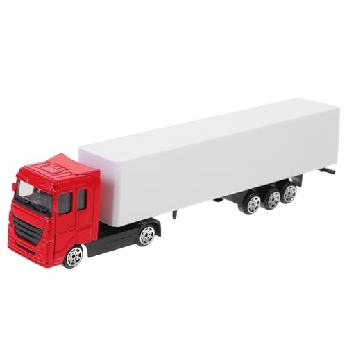 VICASKY LKW-Modellspielzeug Spielzeug für Sattelschlepper Schiffscontainer-Automodell Kinder LKW Spielzeug Kinder puppenwagen Spielzeuglastwagen Mini-Container-LKW-Modell aus Legierung rot von VICASKY