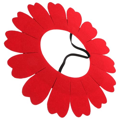 VICASKY Lustige Gesichtsmaske Kopfbedeckung Vase Sonnenblume gefälscht sonnenblumen kopfschmuck Sonnenblumen-Kopfschmuck Haarband geblümter Kostümhut Party-Sonnenblumenhut Filzstoff rot von VICASKY