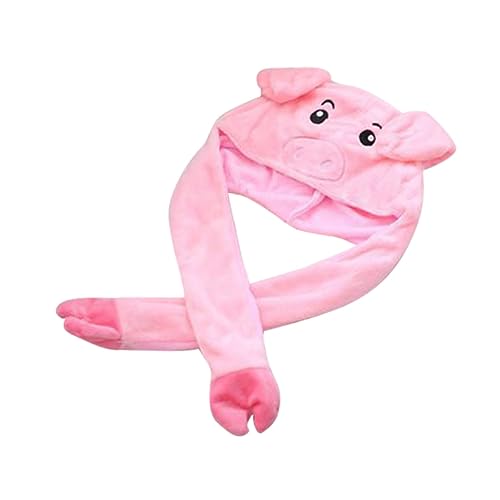 VICASKY Lustige üsch Tiermütze Mit Beweglichen Ohren Für Und Cartoon Hut Pink Ideal Für Faschingspartys Cosplay Und Als von VICASKY