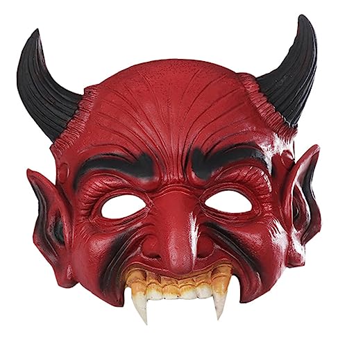 VICASKY Maskerade Requisiten Halloween-maske Kostüm-party-maske Schreckensmaske Gruselige Maske Karneval Cosplay Maske Horror-gesichtsmaske Gruselige Gesichtsmaske Masken Maske Rot Pu von VICASKY