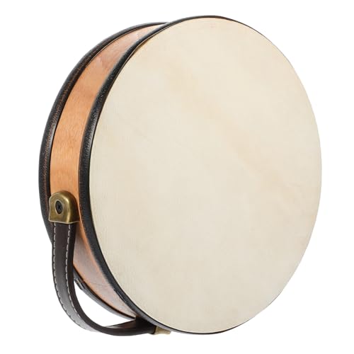 VICASKY Massivholz Tamburin Handheld Drum Bell Musical Spielzeug Handdrum Percussion Tamburin von VICASKY