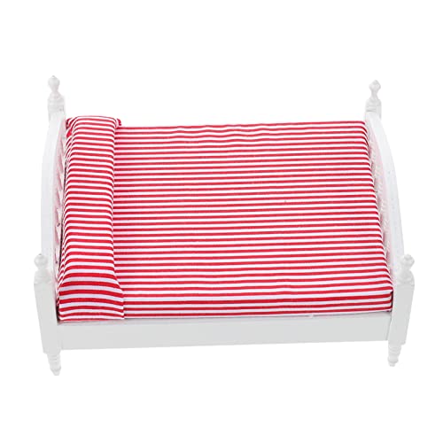 VICASKY Hohes Miniatur-doppelbett Für Puppen Im Maßstab 112 Landschaftsmodell Mini-hausverzierungen VICASKY Hohes Miniatur-doppelbett Für Puppen Im Maßstab 112 Landschaftsmodell Mini-hausverzierungen von VICASKY