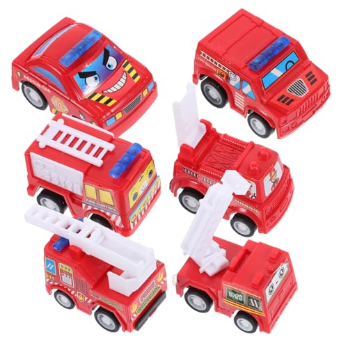 VICASKY Mini Engineering Fahrzeuge Rückziehauto Set Lustige Spielzeuge Für Inertiale Autos Für Frühe Bildung Feuerwehrtruck Design Für Jungen Und ädchen von VICASKY