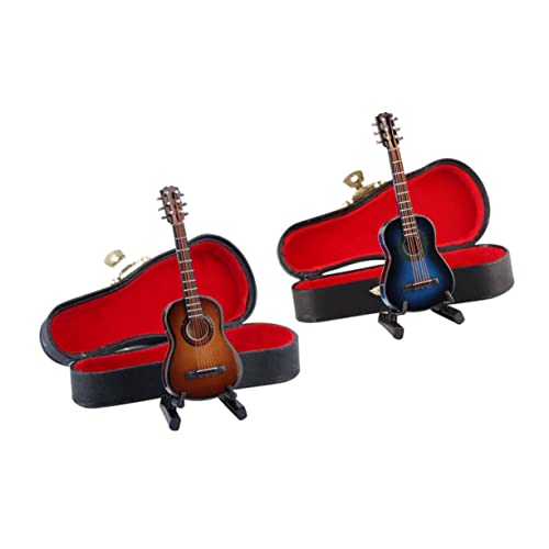 VICASKY Mini-Gitarre Gitarrenhandwerk Dekoration Miniatur Bambus von VICASKY