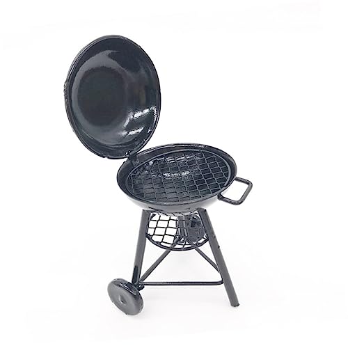 VICASKY Mini-Grill deko Wohnzimmer Dekoration terassendeko Living Room Decoration deko für Wohnzimmer runder Eisengrill Taschenmodell Mini Grill Dekoration Black von VICASKY