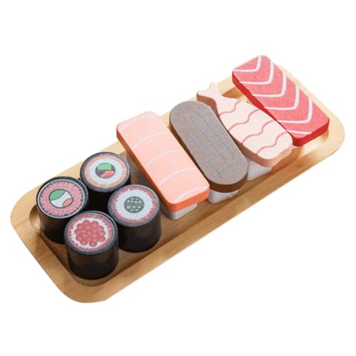 VICASKY Mini Holz Sushi Spielset Kinderküche Holzbrett Küchenzubehör für Rollenspiel Jungen Mädchen Lernspielzeug Pädagogisch und Leicht für Kreative Rollenspiele VICASKY Mini Holz Sushi Spielset Kinderküche Holzbrett Küchenzubehör für Rollenspiel Jungen Mädchen Lernspielzeug Pädagogisch und Leicht für Kreative Rollenspiele von VICASKY