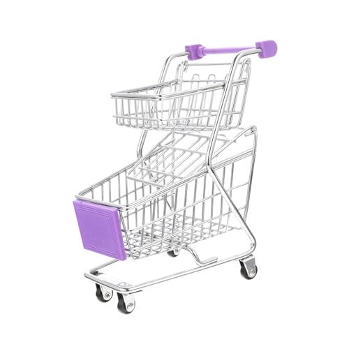 VICASKY Mini-einkaufswagen Kleinkindspielzeug Puppenwagen Tischwagen Kinder Einkaufswagen Kinderwagen Einkaufswagen Für Kinder Einkaufswagen Spielen Mini-handwagen Violett Abs von VICASKY