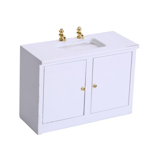 VICASKY Miniatur Badezimmer Waschbecken Modell mit Schrank Kleines Puppenhaus Möbel Ornament Weiß Detailliert und Leicht als und Dekoration für Kleine Häuser VICASKY Miniatur Badezimmer Waschbecken Modell mit Schrank Kleines Puppenhaus Möbel Ornament Weiß Detailliert und Leicht als und Dekoration für Kleine Häuser von VICASKY