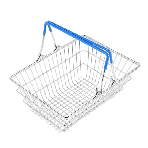 VICASKY Miniatur Einkaufskorb Aufbewahrung Korb aus Eisen mit Griffen Kleines Multifunktionales Aufbewahrungskörbchen für Bücher und Zubehör VICASKY Miniatur Einkaufskorb Aufbewahrung Korb aus Eisen mit Griffen Kleines Multifunktionales Aufbewahrungskörbchen für Bücher und Zubehör von VICASKY