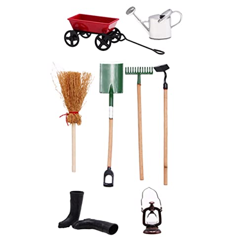 VICASKY Miniatur Gartengeräte Set 7 Teiliges Set Für Mikro Landschaften Und Miniatur Gärten Inklusive Rundspaten Und Miniatur Toilettenhäuschen Zur Kreativen Dekoration Von Terrarien von VICASKY