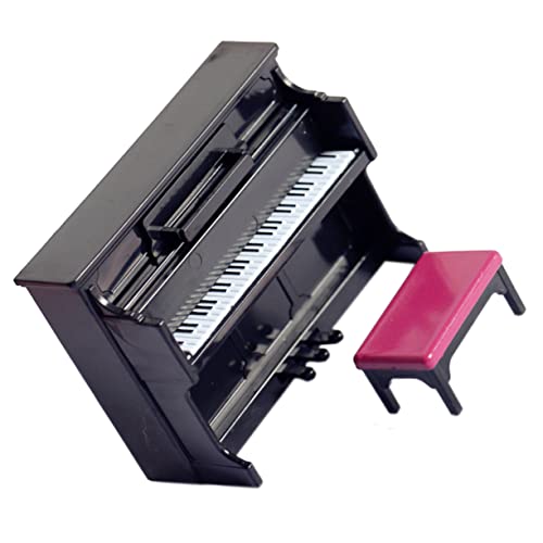 VICASKY Miniatur Klavier Set Mit Hocker Puppenhausmöbel Und Für Mikro Landschaften Ideale Dekoration Und Ornament Für Wichtelstuben Und Sammlungen von VICASKY