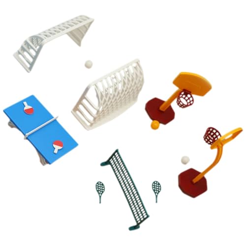 VICASKY Miniatur Puppenhaus Sportset mit Mini Tischtennis Paddle und Basketballkorb Modell Sichere Materialien Detailreiche Miniatur Dekoration für Einfach zu Platzieren und Langlebig VICASKY Miniatur Puppenhaus Sportset mit Mini Tischtennis Paddle und Basketballkorb Modell Sichere Materialien Detailreiche Miniatur Dekoration für Einfach zu Platzieren und Langlebig von VICASKY