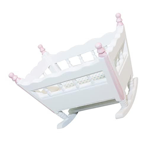 VICASKY Miniatur Puppenhaus öbel Set Babybett Mit Wippfunktion Für Puppen Ideal Für Puppenhaus Einrichtung Puppen Zubehör Für Ab 3 Jahren von VICASKY