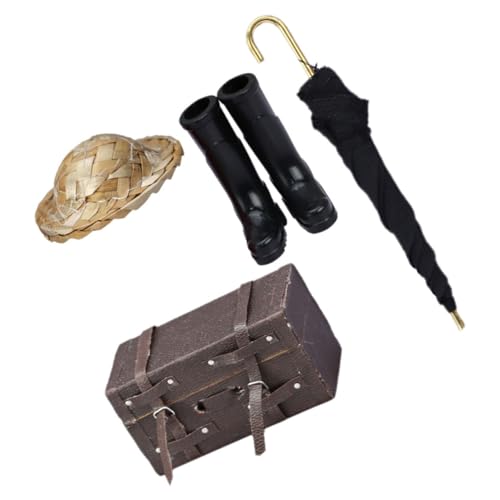 VICASKY Miniatur Szene Modell Teilig Reise Koffer Strohhut Regenschirm Regenstiefel Puppenhaus Zubehör Bastelset für Detailreiche Dekoration und Realistische Miniaturszenen VICASKY Miniatur Szene Modell Teilig Reise Koffer Strohhut Regenschirm Regenstiefel Puppenhaus Zubehör Bastelset für Detailreiche Dekoration und Realistische Miniaturszenen von VICASKY