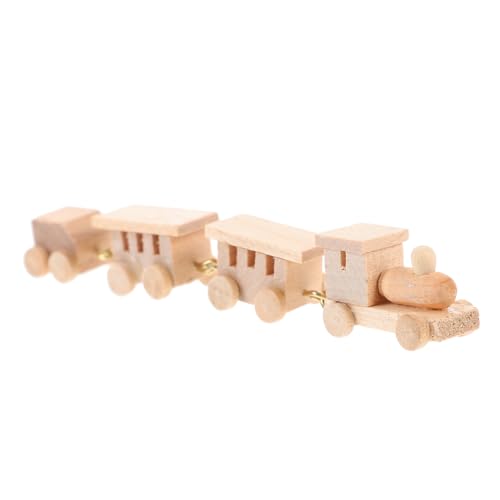 VICASKY Holzeisenbahn Kinder Miniature Holzspielzeug Zug Dekorativer Mini Zug Für Puppenhaus Niedliches Zugmodell Als Und Dekoration Für Doll House Ornament Kinderspielzeug von VICASKY