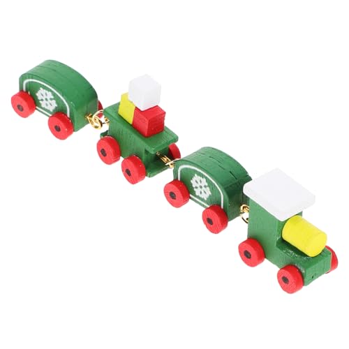 VICASKY Minizug Weihnachtszug Spielzeug Miniatur-Eisenbahn-Ornament Weihnachtsschnellzug Schneekugelfiguren Selber Machen Weihnachtsstrumpffüller Weihnachtliche Tischdeko Schmücken Hölzern von VICASKY