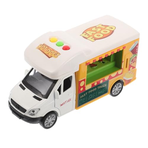 VICASKY Modell eines EIS-Food-Trucks Eiswagen für Kinder Spielzeug-Eiswagen Hamburger Spielzeugauto Spielzeug Essen LKW interessantes Spielzeugauto kompaktes Auto zum Zurückziehen von VICASKY