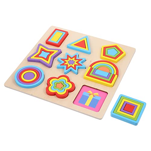 VICASKY Montessori Geometrische Formen Holzspielzeug Für 1 Set Kognitive Puzzles Und Bauklötze Zur Von Lern Und Motorikfähigkeiten Ideal Für Kreative Spielstunden von VICASKY