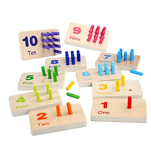 VICASKY Holzspielzeug Montessori Für 1 Set Zahlen Steckspiel Zur Der Konzentration Und Logischen Denkfähigkeit Kompaktes Und Wiederverwendbares Für Kleinkinder Ideales von VICASKY