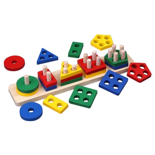 VICASKY Montessori Holzspielzeug Bunte Formensortierer Stapelspielzeug für Kleinkinder Jahre zur Motorik Farb und Formerkennung als VICASKY Montessori Holzspielzeug Bunte Formensortierer Stapelspielzeug für Kleinkinder Jahre zur Motorik Farb und Formerkennung als von VICASKY