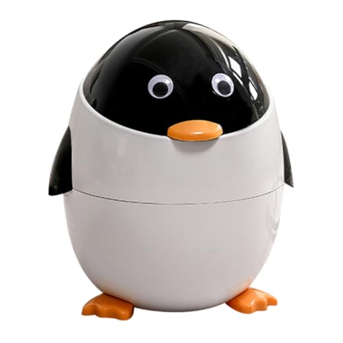 VICASKY Dekorativer Pinguin-mülleimer Modernes Schlichtes Design für Küche Schlafzimmer Jungen und Mädchen Abfalleimer Deckel von VICASKY