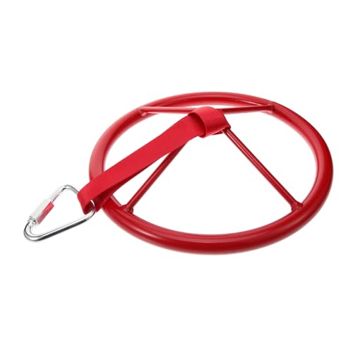 VICASKY Ninja-Rad Trainieren Tägliches Trainingsgerät Turnringe Outdoor-hängering Hängerad Für Kinder Lenkrad Hängt Trainingsring Für Kinder Trainingsrad Für Kinder Fitnessring Eisen Rot von VICASKY