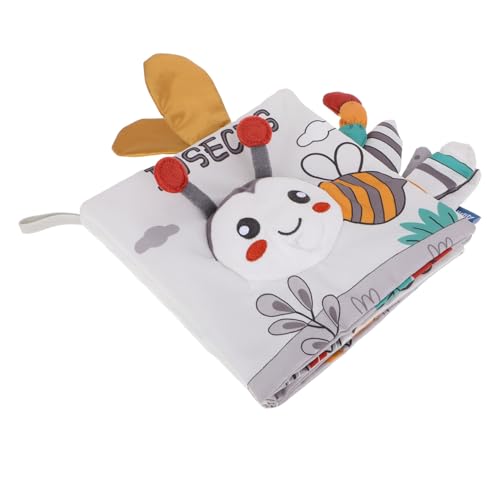 VICASKY Nordisches Windschweif-Stoffbuch Brettbücher für Babys von 0 bis 12 Monaten Babybuch Babyspielzeug Kleinkind Kinderbuch erstes Buch Knisterbuch Tuch Light Grey von VICASKY