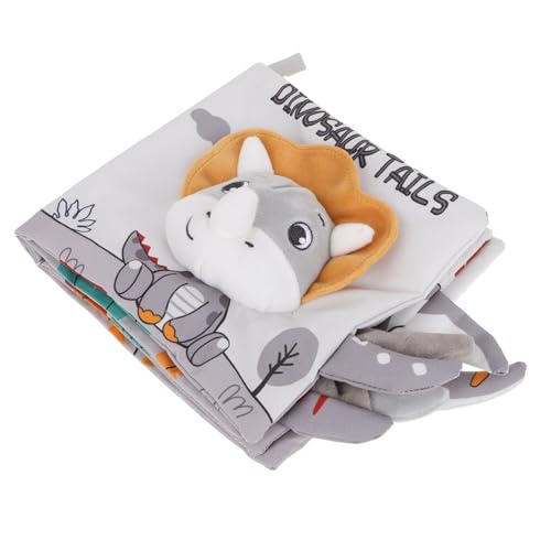 VICASKY Nordisches Windschweif-Stoffbuch für Neugeborene Brettbücher für Babys von 0 bis 12 Monaten weiches babybuch Säuglingsbuch -Crinkle-Stoffbuch Badebuch Tuch Light Grey von VICASKY