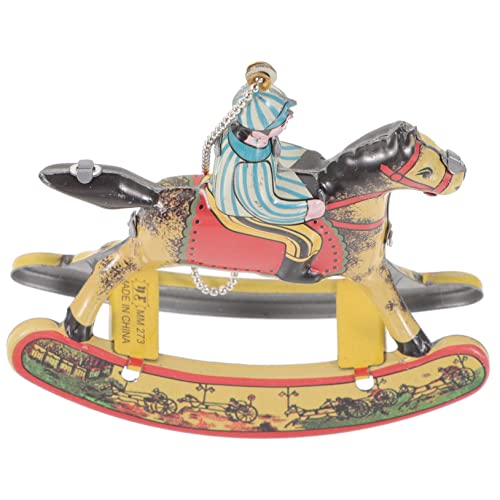 VICASKY Nostalgisches Blechspielzeug Schaukelpferd Aufziehbar Dekofigur aus Eisen Leicht und Bruchsicher für Kinderzimmer und Laden Dekoration VICASKY Nostalgisches Blechspielzeug Schaukelpferd Aufziehbar Dekofigur aus Eisen Leicht und Bruchsicher für Kinderzimmer und Laden Dekoration von VICASKY
