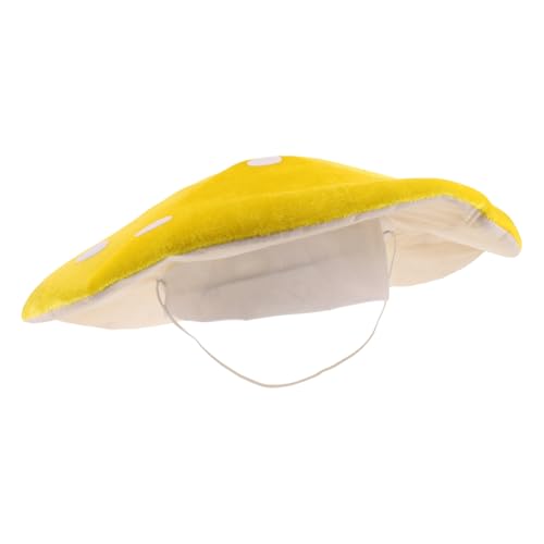 VICASKY Pilz-Partyhut Pilz Kostüm Damen Pilz Stirnband Halloween-Pilzhut lustige Kostüme Pilz Hut Cosplay Festival- Kostüm Hüte Pilz-Cosplay Pilzmütze lustiger Clownhut Stoff Yellow von VICASKY