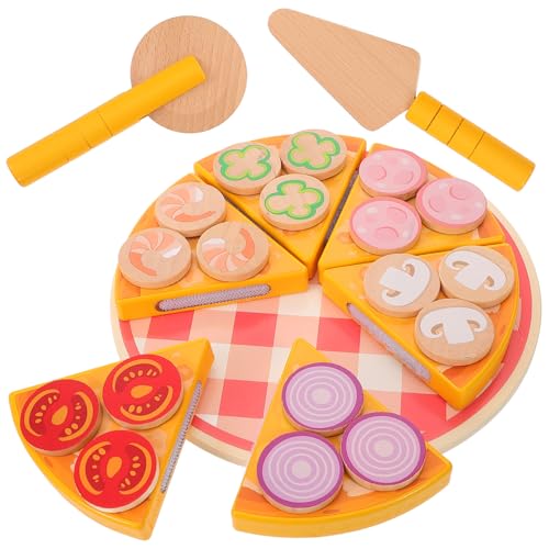 VICASKY Pizza Spielzeug Gefälschte Pizza Küche Spiel Montessori Spielzeug Spielküche Zubehör Pizza Spielset Spielzeug Essen Spielen Pizza Essen Schneiden Spielzeug von VICASKY