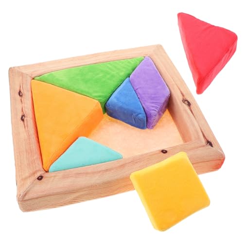 VICASKY Plüsch-Tangram Puzzle Denksportaufgaben Spielzeug Puzzle-Partygeschenke Tangram-Puzzlespiel Mosaikblock Kinder Puzzle interaktives Spielzeug Lernspielzeug pädagogische Formrätsel von VICASKY