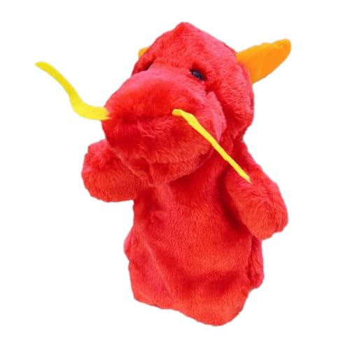 VICASKY Plüsch-handpuppe Drache Handpuppe Spielzeug Tierische Handpuppe Tierische Plüsch-handpuppe Handpuppe Aus Stoff Mit Tiermotiv Drachen Handpuppe Tierisches Plüschtier Tierpuppe Rot von VICASKY