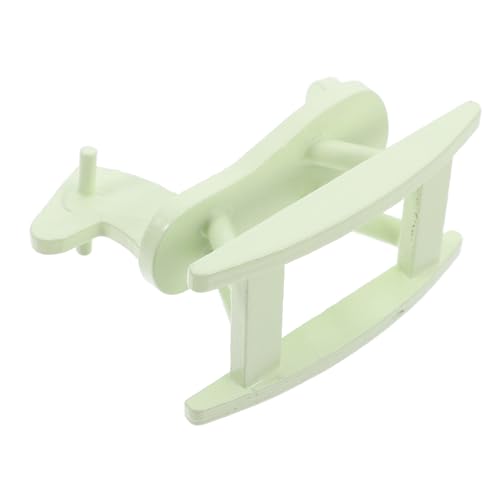 VICASKY Puppenhaus Kleines Trojanisches Film Kinderwagen Miniatur Bausatz Die Puppenhaus Schaukelpferd Möbel Für Puppenhäuser Modell Schaukelpferd Light Green Birke von VICASKY