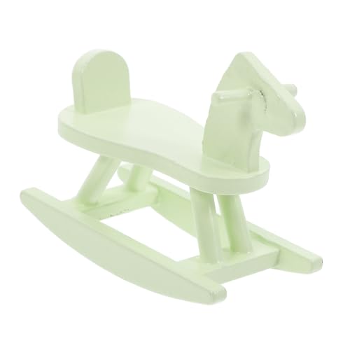 VICASKY Puppenhaus Kleines Trojanisches Puppenhaus Für Jungen Puppenhausmöbel Puppenhaus-Badezimmer Puppenträger Modell Schaukelpferd Puppenhaus Schaukelpferd Light Green Birke von VICASKY