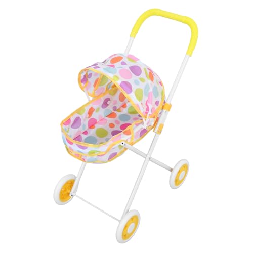 VICASKY Puppenwagen Kinderwagenspielzeug Babypuppe mit Kinderwagen für Kinderwagen Miniatur-Babypuppen-Kinderwagen zusammenklappbarer Kinderwagen Abs Yellow von VICASKY