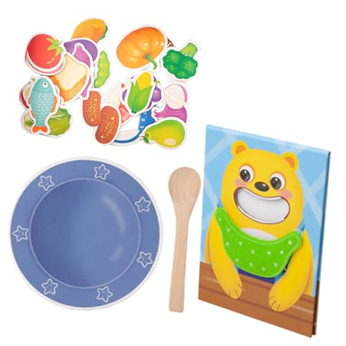 VICASKY Rollenspielspielzeug Set Holzspielzeug Für Fütterungstraining Mit Bär Pädagogisches Für Kleinkinder Frühes Lernspielzeug Für Jungen Und ädchen 1 Set von VICASKY