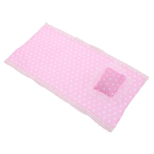 VICASKY Satz Für Puppenbettwäsche Puppenzubehör Decken Und Kissen Für Babypuppen Babypuppendecke Puppenhausbettwäsche Süße Spielzeuge Babypuppenkissen Miniaturkissen Stoff Rosa von VICASKY