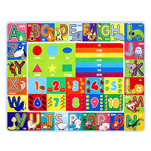 VICASKY Schaumstoff-Puzzlematte Für Kinder 140 X 110 cm Große Spielmatte Spielteppich Mit Buchstaben des Alphabets Und Alphabet Und Bodenmatte Ineinandergreifende von VICASKY