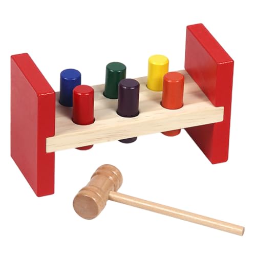 VICASKY Holzspielzeug für Kleinkinder Pädagogisches Hammerspielzeug-Set für Jungen und Mädchen Schlagspielzeug Sichere Glatte Farbe für Babyspielzeug von VICASKY