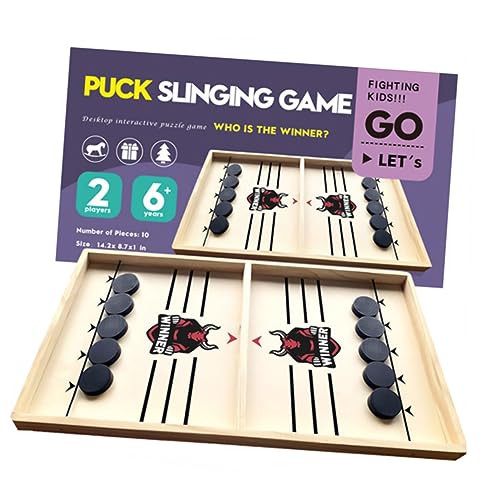 VICASKY Schnelles Sling Puck Spiel Aus Hochwertigem Holz Interaktives Tischspiel Für Familien Und Freunde Ideal Für Indoor Entertainment Perfektes Für Und von VICASKY