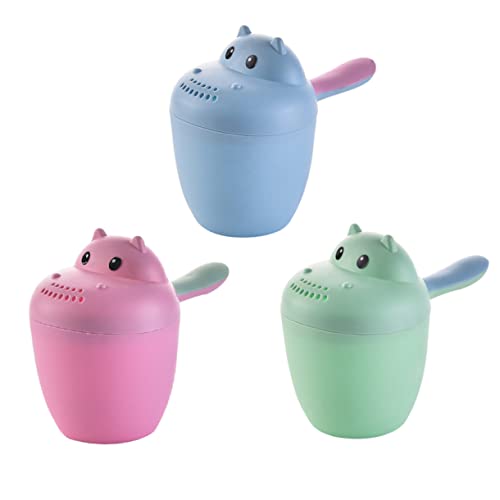 VICASKY Shampoo Cup Cartoon Hippo Design Badewannen Duschlöffel Und Shampoo Becher Kleinkinder von VICASKY