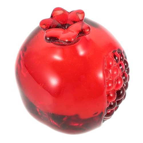 VICASKY Simulierte Granatapfelverzierung Wohnzimmer-Ornament Künstliches Granatapfeldekor Elegantes Granatapfel-kunsthandwerk Dekorationsartikel Für Den Haushalt Desktop-schmuck Glas Rot von VICASKY