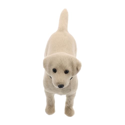 VICASKY Simuliertes Hundemodell Geburtstagsgeschenk Hund Simulation Tiermodell für Hundemodelle Künstlicher Welpenschmuck Labrador-Hundefigur Simulationstier Polyethylen Weiß von VICASKY