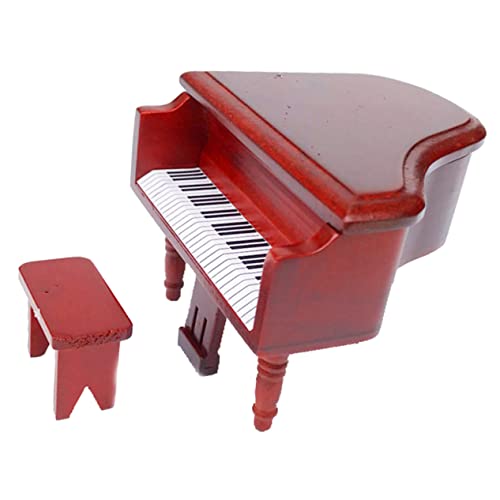 VICASKY Simuliertes Klavier Puppenhaus Klavier Dekoration Mini-klavierornament Aus Holz Kleines Klaviermodell Miniatur-klaviermodell Mini- Dekoratives Klavier Hölzern Rot von VICASKY