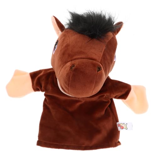 VICASKY Stofftier-Handpuppe für interaktives puppenspielzeug Fingerpuppen Plüsch Fingerpuppe tierische Geschichtenerzählpuppe Plüsch-Bauernhofpuppe Light Brown von VICASKY