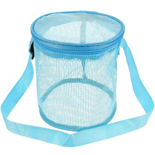 VICASKY Strand Aufbewahrungstasche Strandtasche Strandspielzeug Für Kinder Netztasche Strand Netztasche Für Strandspielzeug Muschel-Tasche Kleinkind Strandkorb Kinderspielzeug Sky-Blue PVC von VICASKY