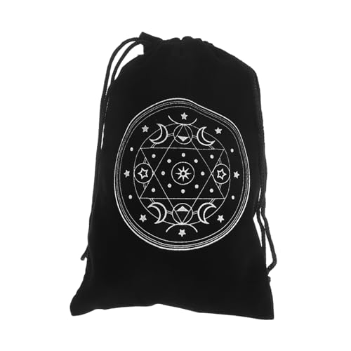 VICASKY Tarot-Aufbewahrungstasche Kordelzugbeutel Für Tarot Schmuckbeutel Mit Kordelzug Tarot-Deck-aufbewahrungshalter Tasche Für Tarot Tasche Mit Tarotkarte Münzbeutel Flanell Black von VICASKY