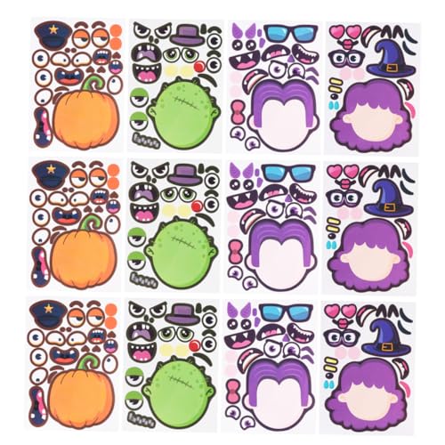 VICASKY Teiliges Halloween Bastelset mit Wiederverwendbaren Make A Face Puzzle Stickern für Kreatives DIY Gesichtsdekal Dicker Papieraufkleber für Party Kunstunterricht und VICASKY Teiliges Halloween Bastelset mit Wiederverwendbaren Make A Face Puzzle Stickern für Kreatives DIY Gesichtsdekal Dicker Papieraufkleber für Party Kunstunterricht und von VICASKY